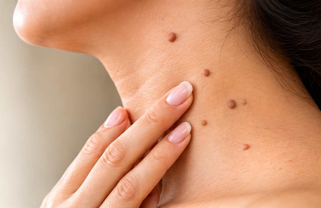 Skin tags on neck