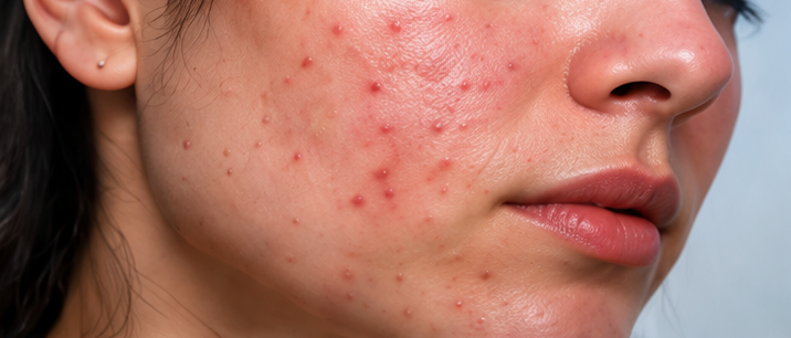 Acne and breakouts caused by humid climate